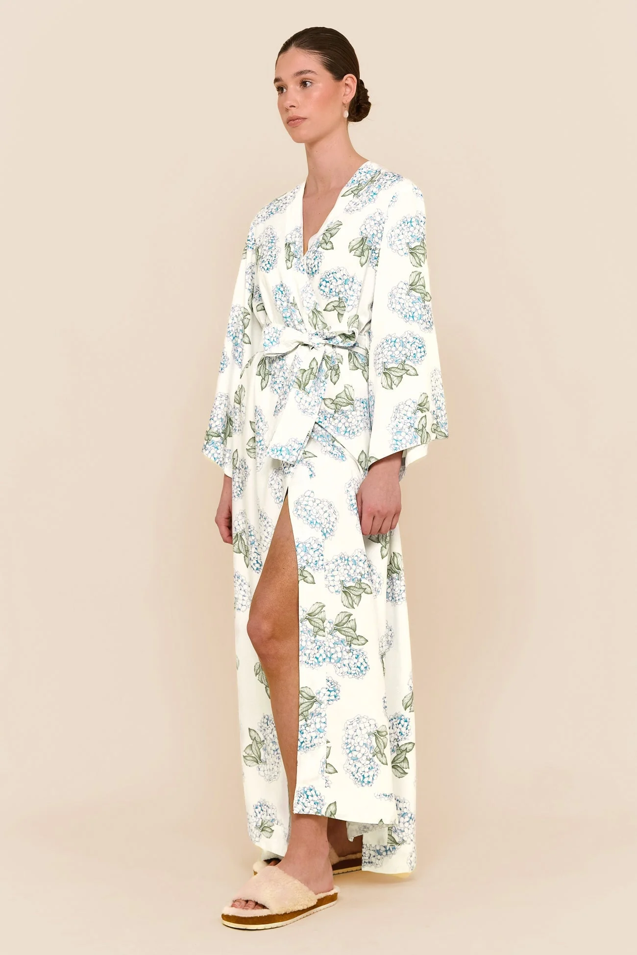 Alice Kimono Robe - Long - Hydrangea Blue - Image 3