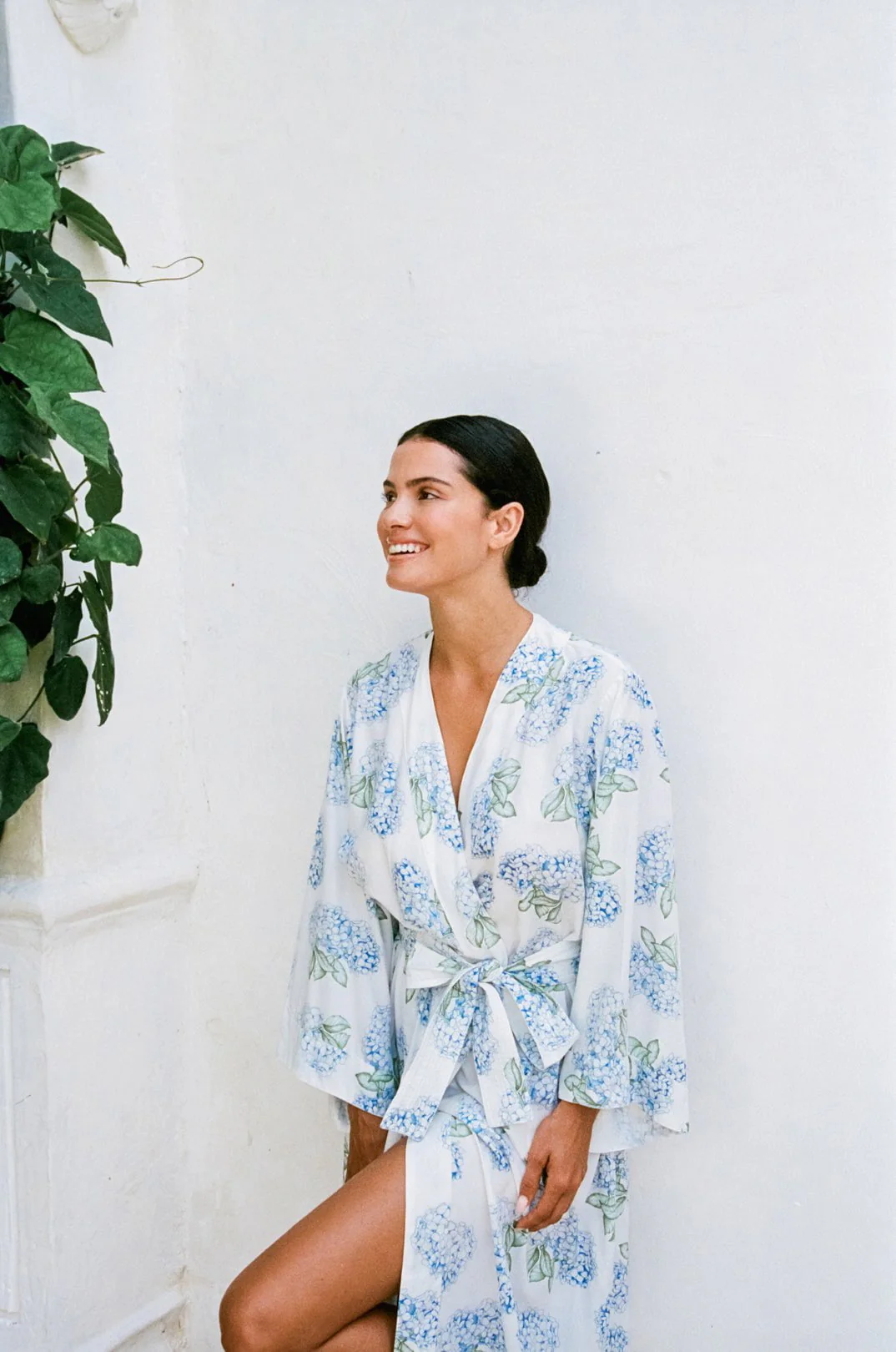 Alice Kimono Robe - Long - Hydrangea Blue - Image 8