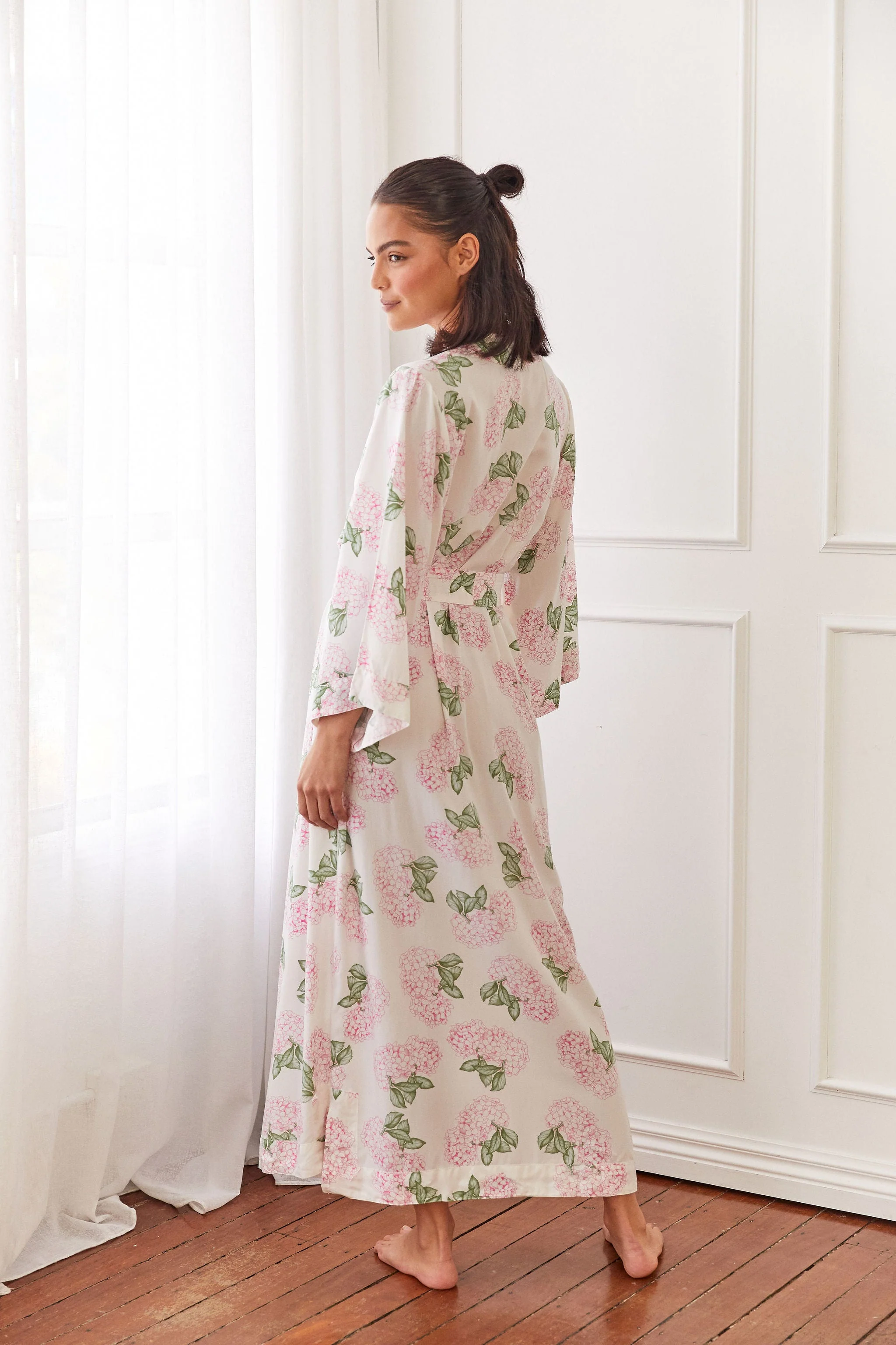 Alice Kimono Robe - Long - Hydrangea Pink - Image 4