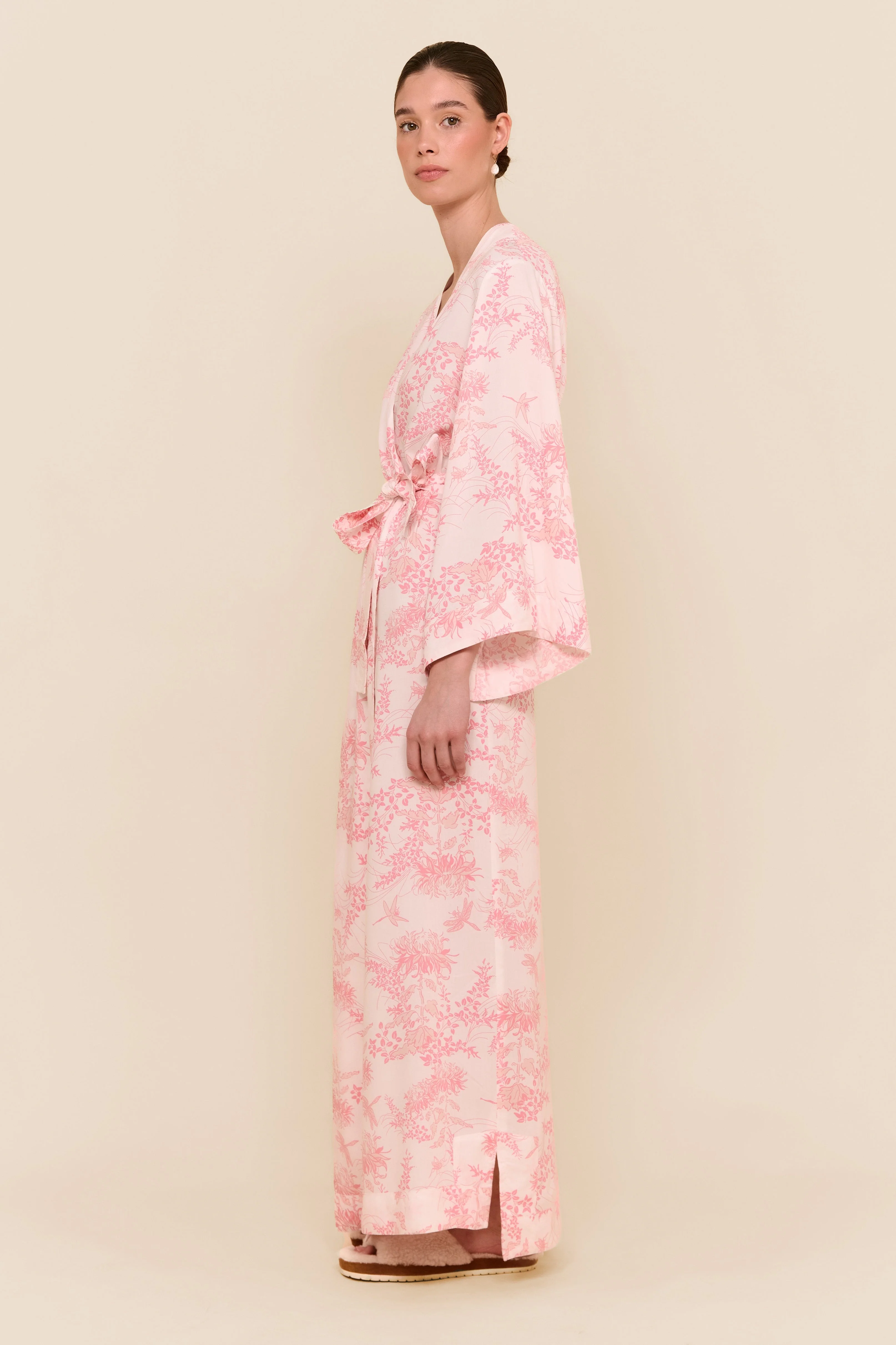 Alice Kimono Robe - Long - Summer Toile - Pink - Image 5