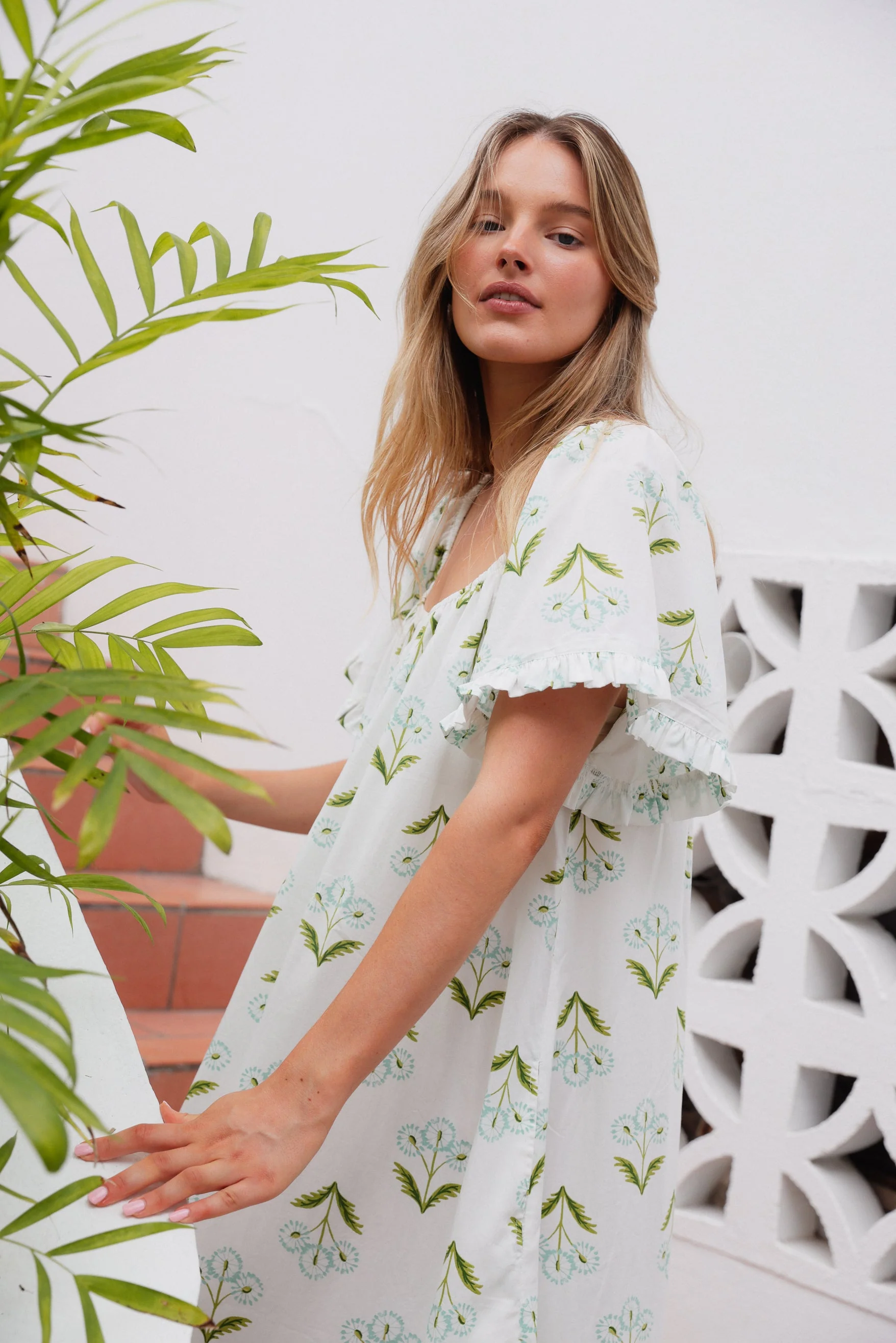 Betty Lounge Dress - Long - Cotton Modal - Dandelion - Image 5
