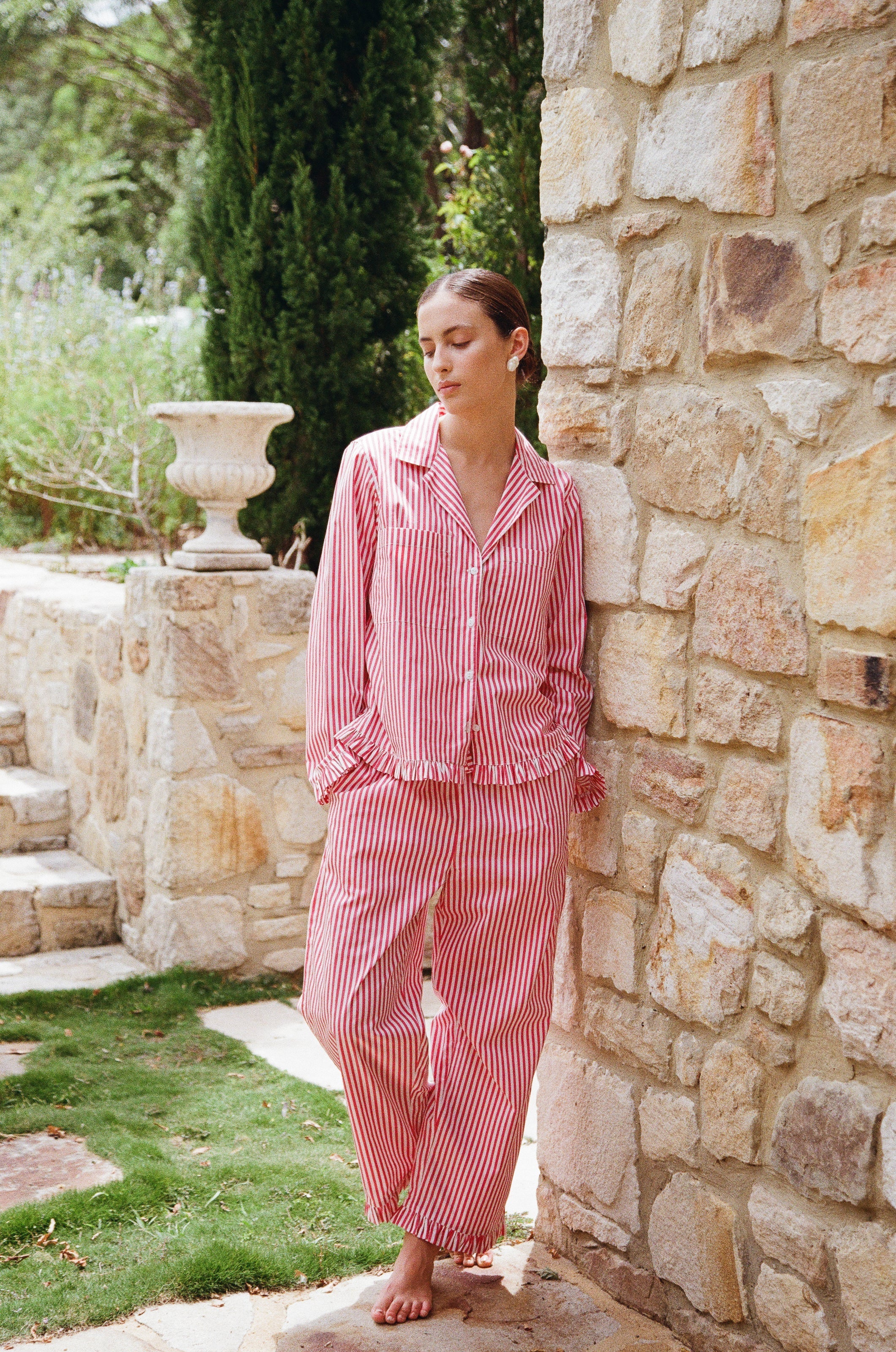 Felicity Frill Set - Long - Pinstripe Cherry - Image 5