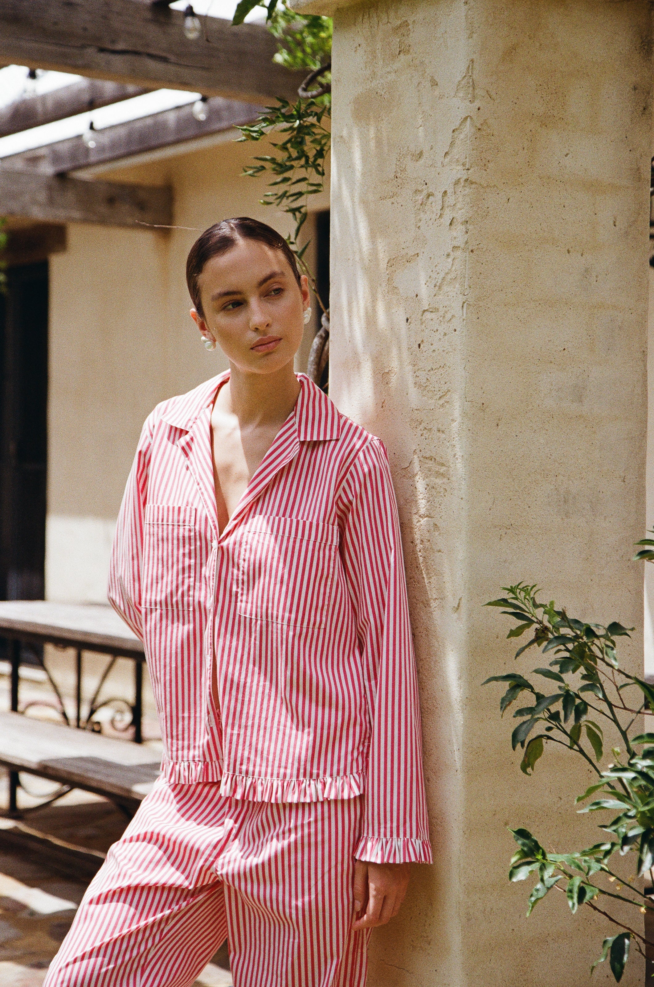 Felicity Frill Set - Long - Pinstripe Cherry - Image 6