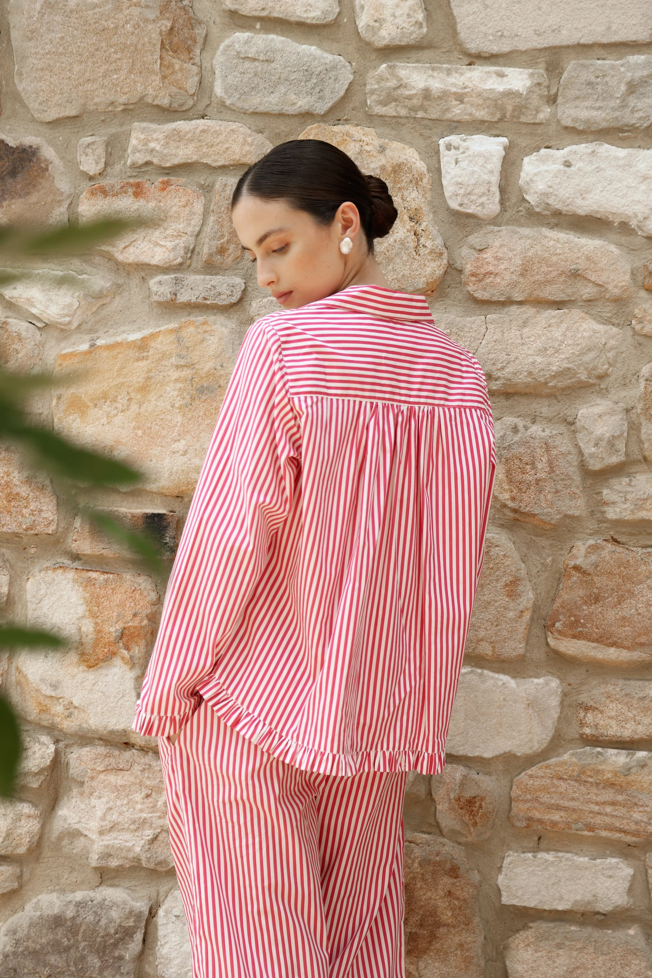 Felicity Frill Set - Long - Pinstripe Cherry - Image 9