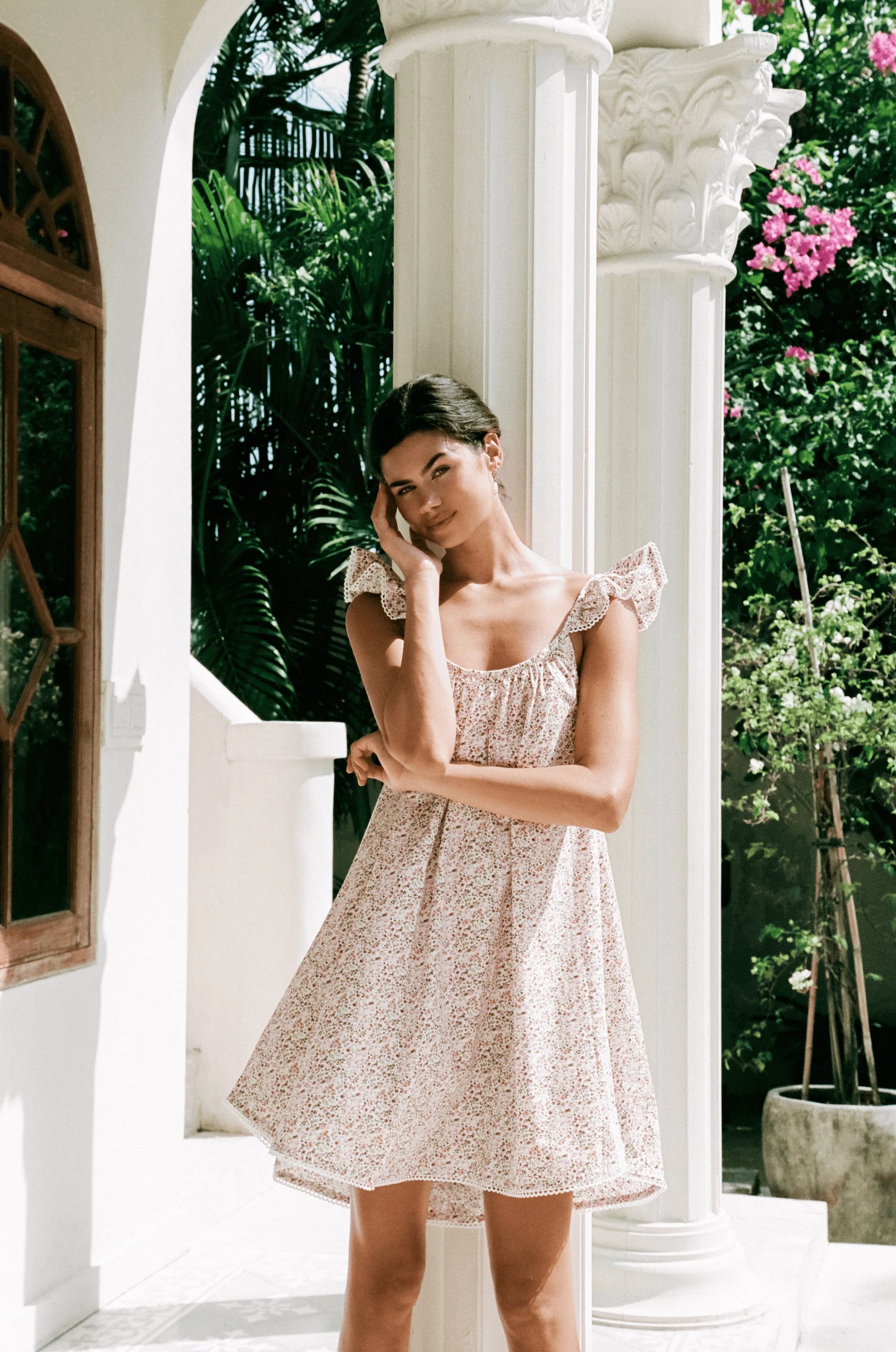 Indah Wing Nightie - Floret Pink + Trim - Image 4