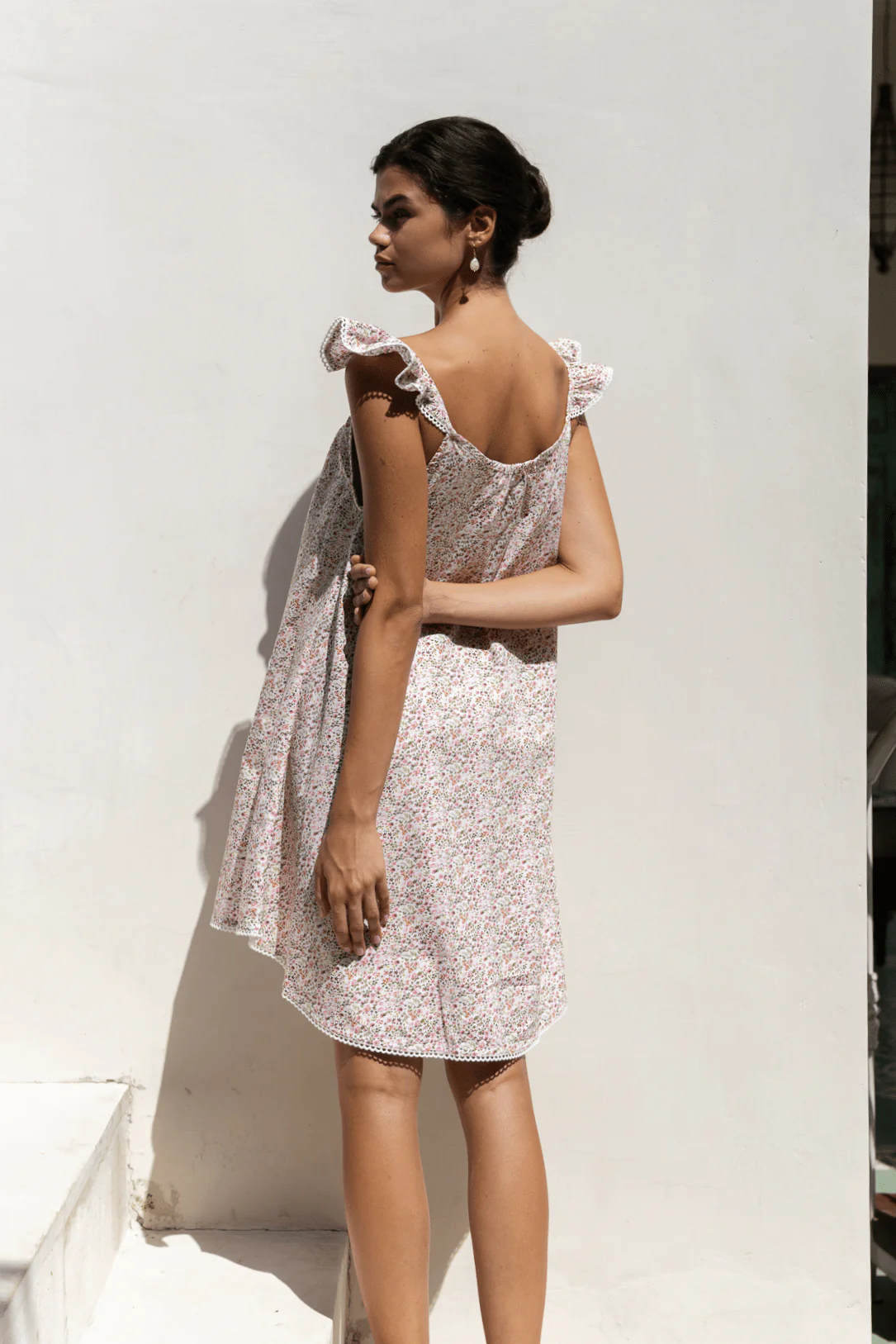 Indah Wing Nightie - Floret Pink + Trim - Image 5
