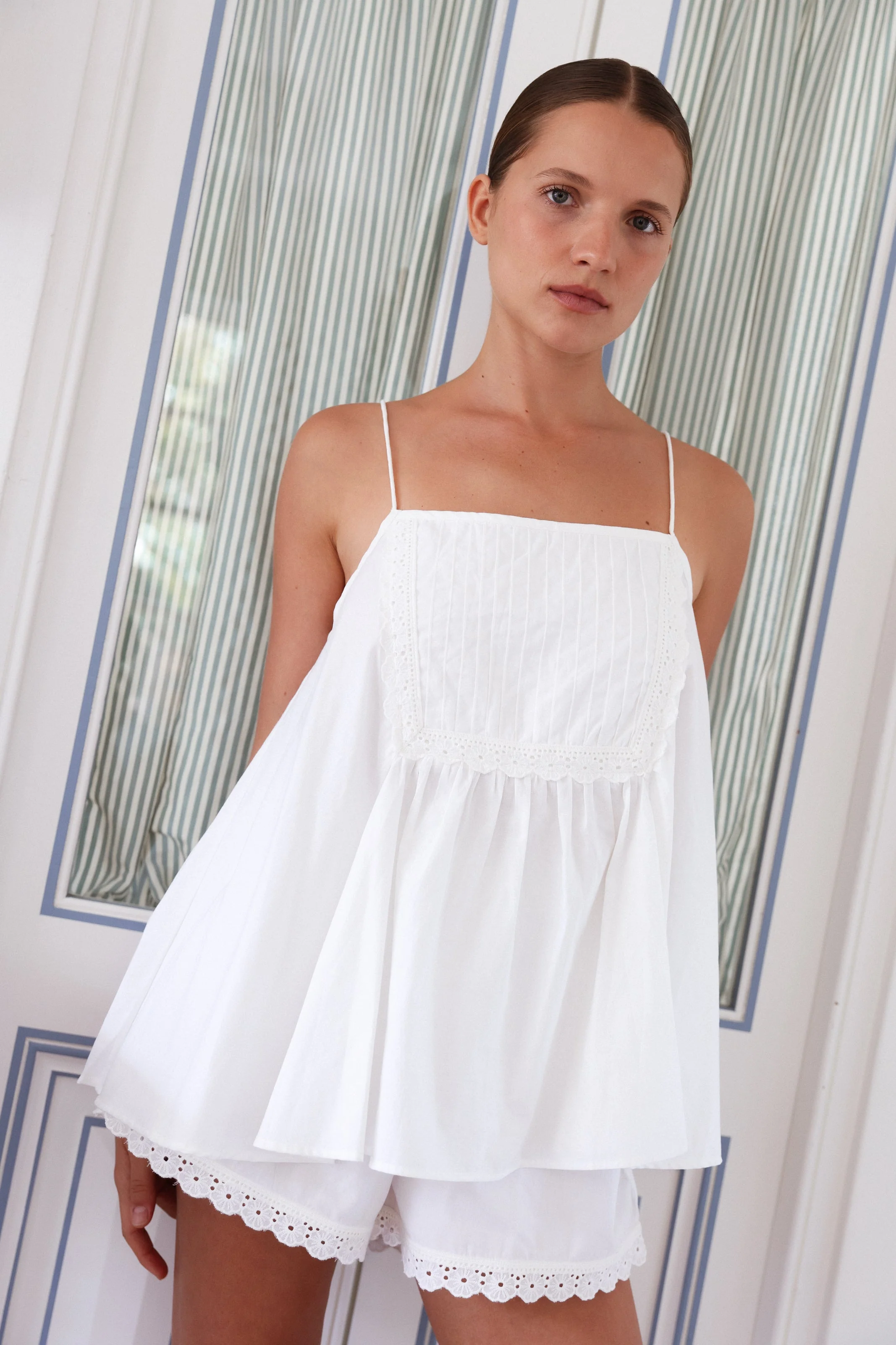 Lydia Sleep Set - Cotton Modal - Off White - Image 6