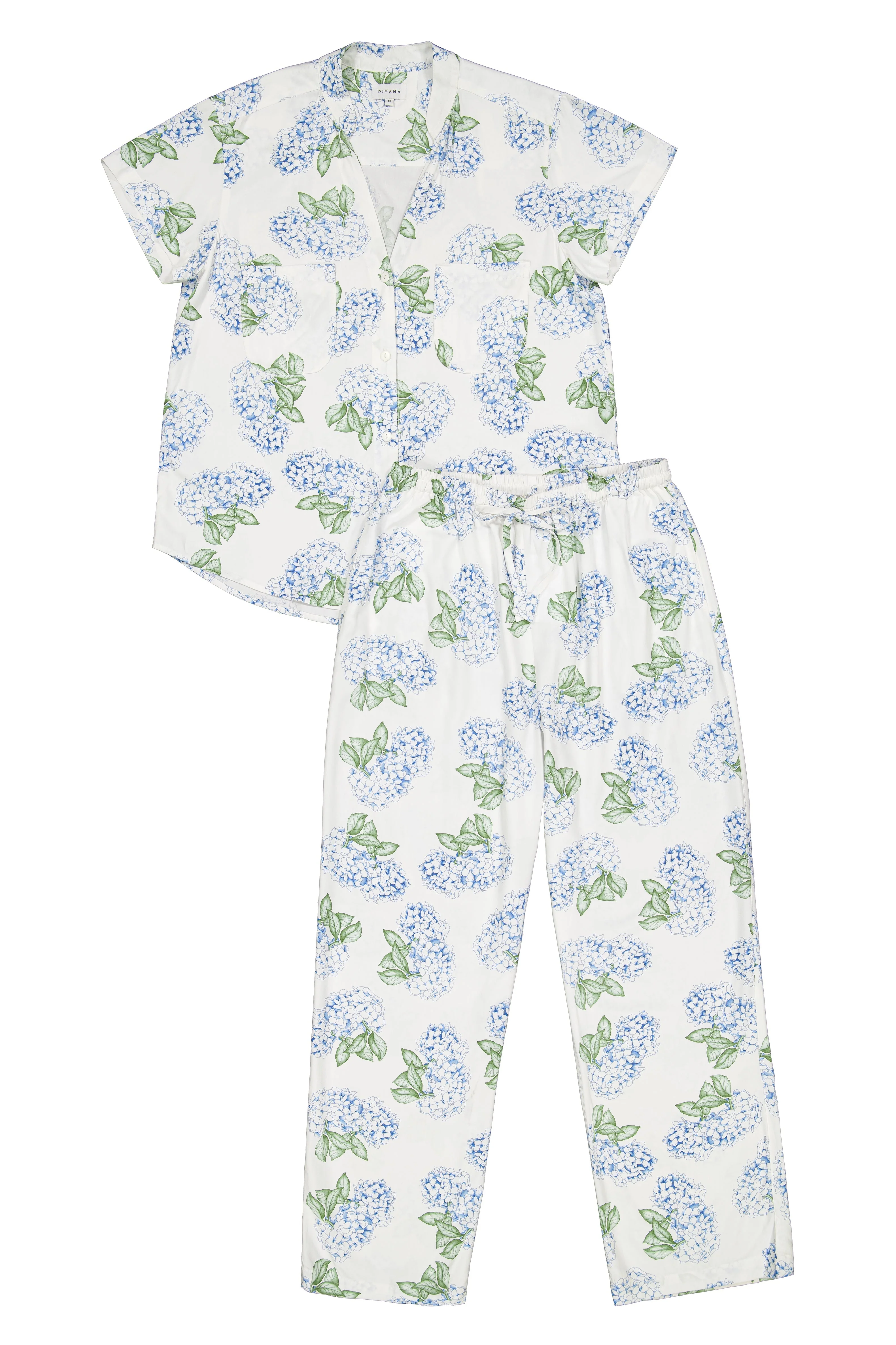 Maggie Pajama Set - Long Pants - Hydrangea Blue - Image 3