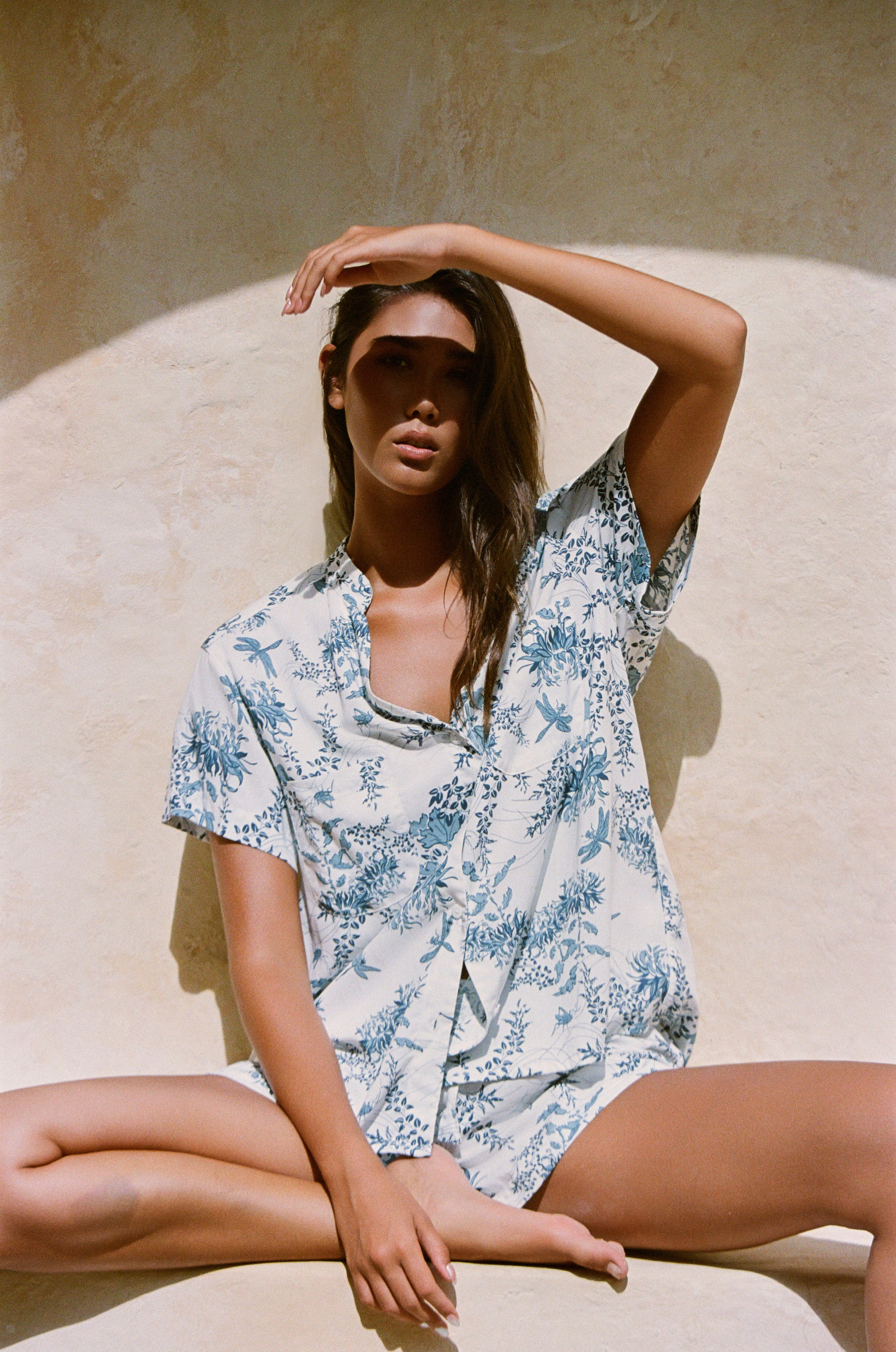 Maggie Pajama Set - Summer Toile - Aegean Blue - Image 9