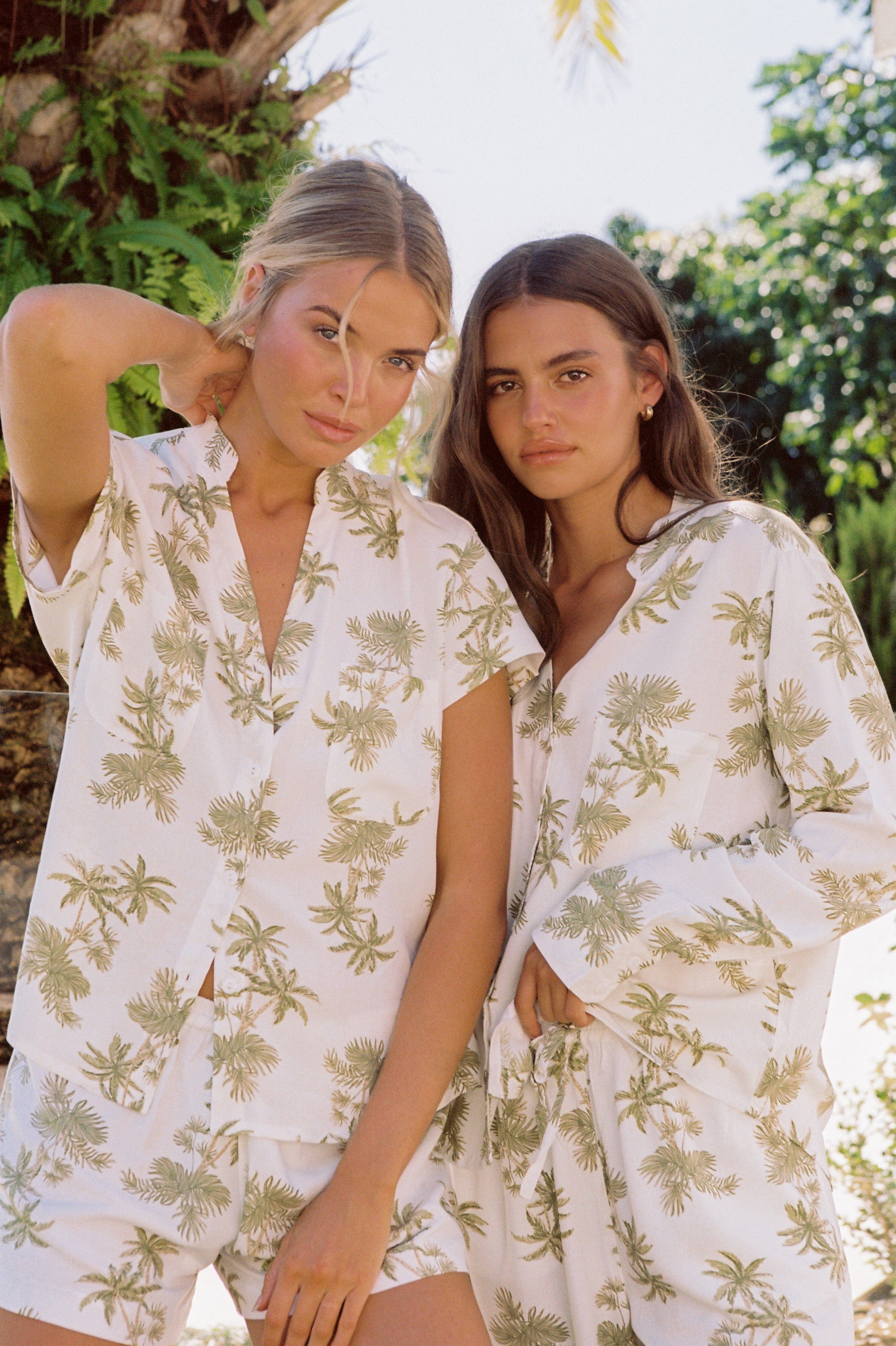 Maggie Pajama Set - Vintage Palm - Olive - Image 3