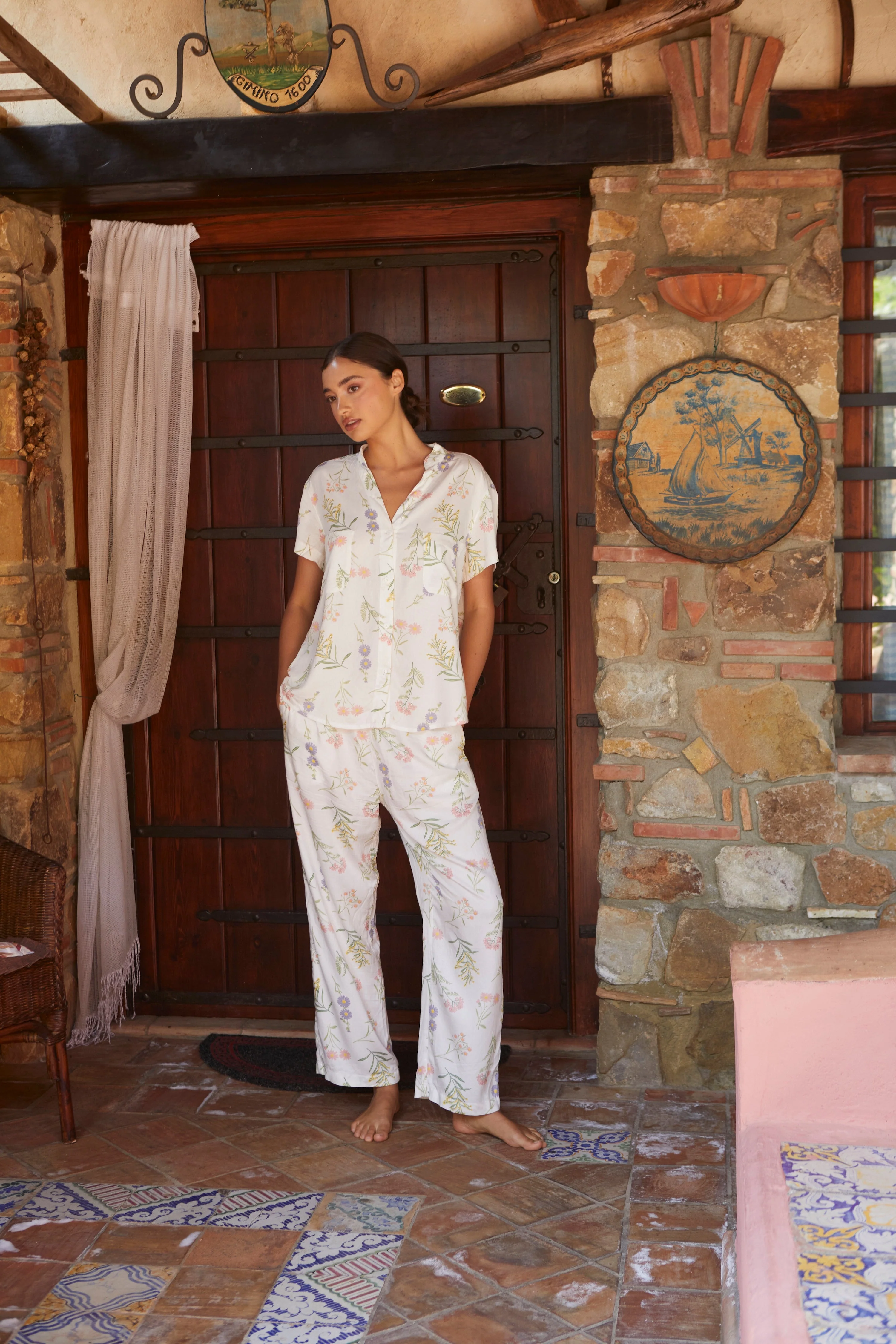 Maggie Pyjama Set - Long Pants - Wild Flower - Image 3