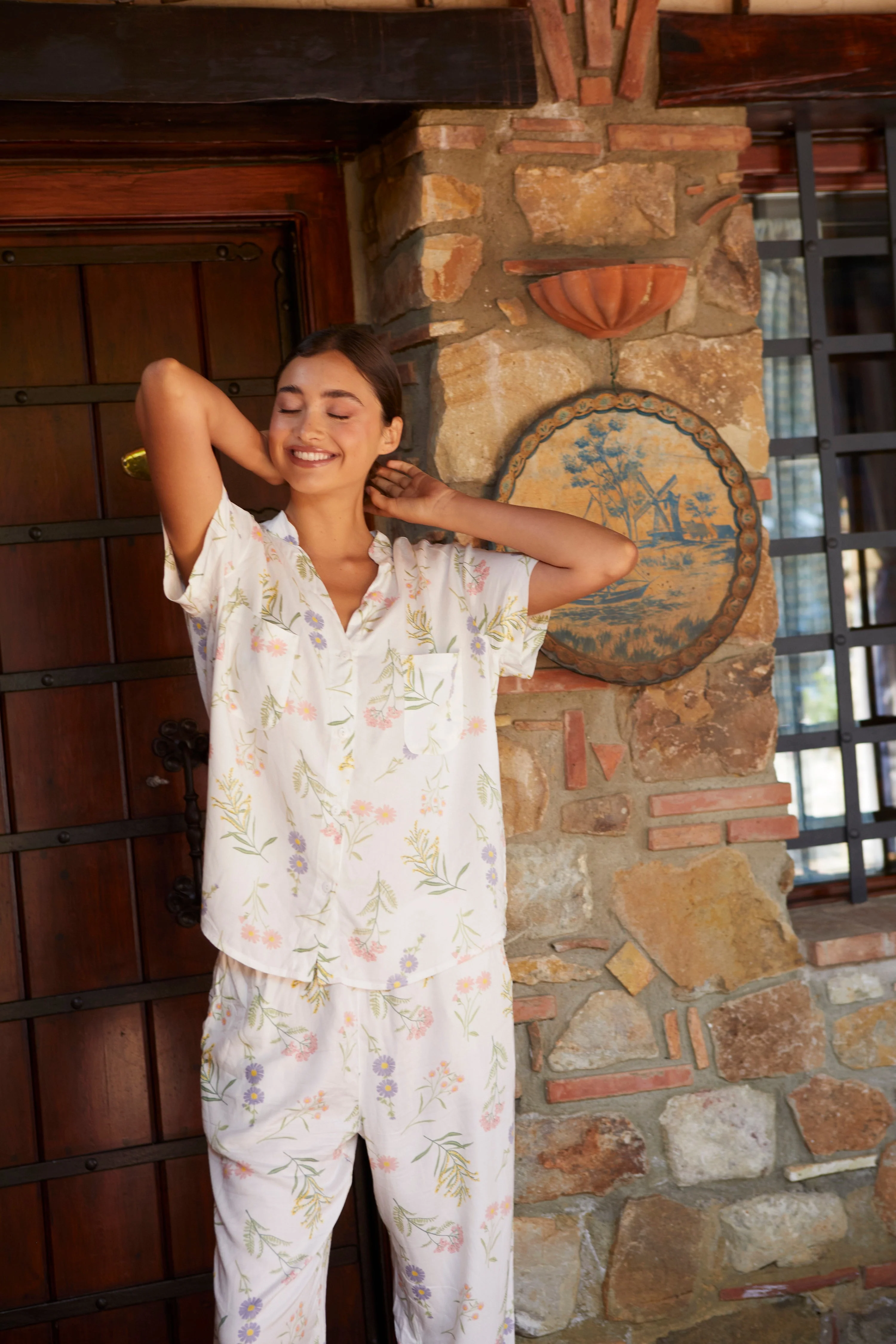 Maggie Pyjama Set - Long Pants - Wild Flower - Image 7