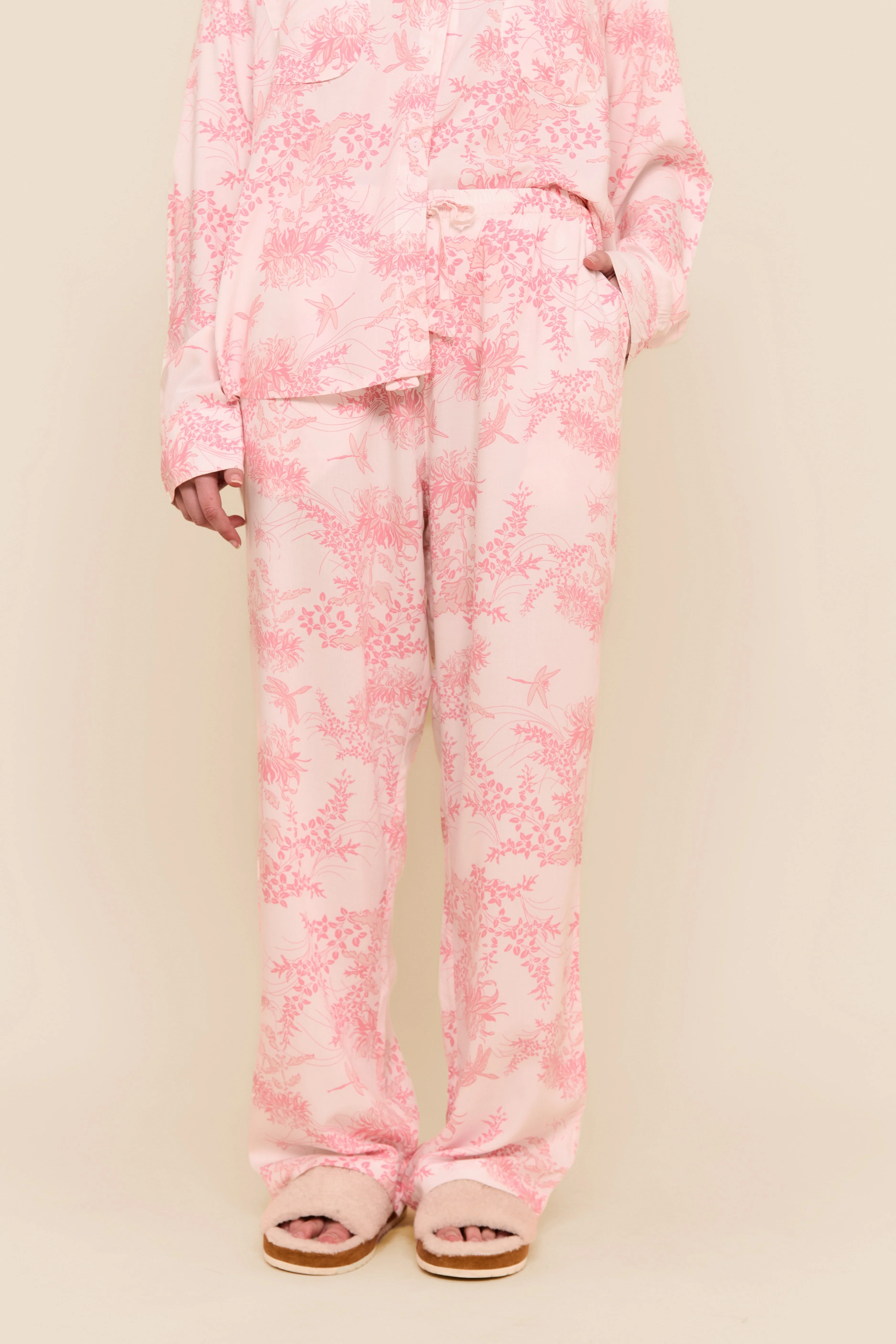 Maggie Pyjama Set - Long - Summer Toile - Pink - Image 10