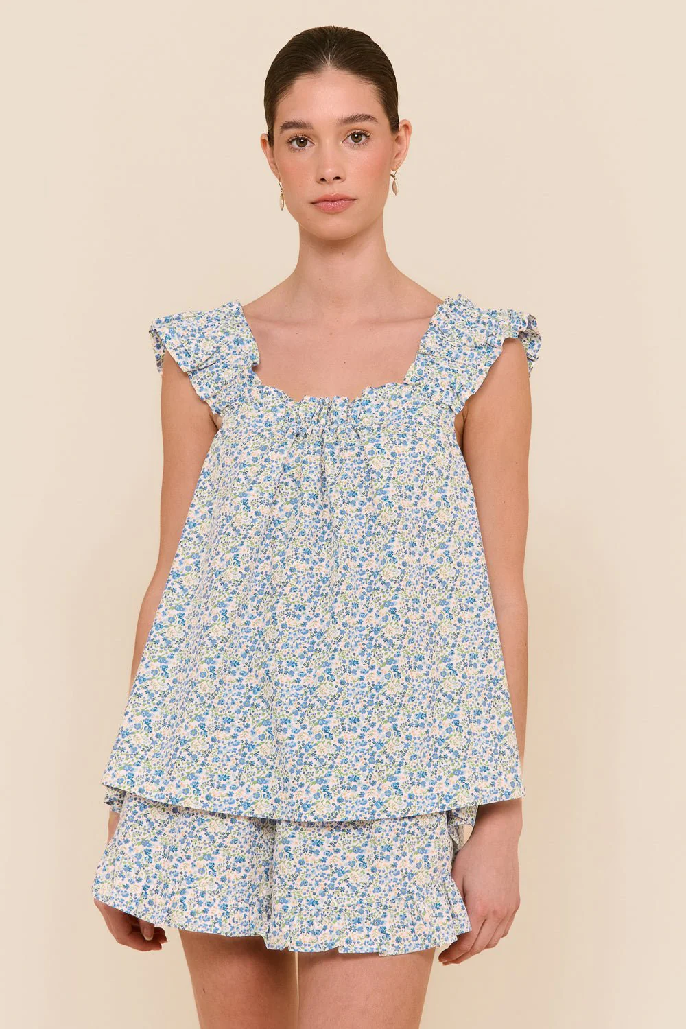 Nicolette Sleep Set - Cotton - Floret Blue - Image 5