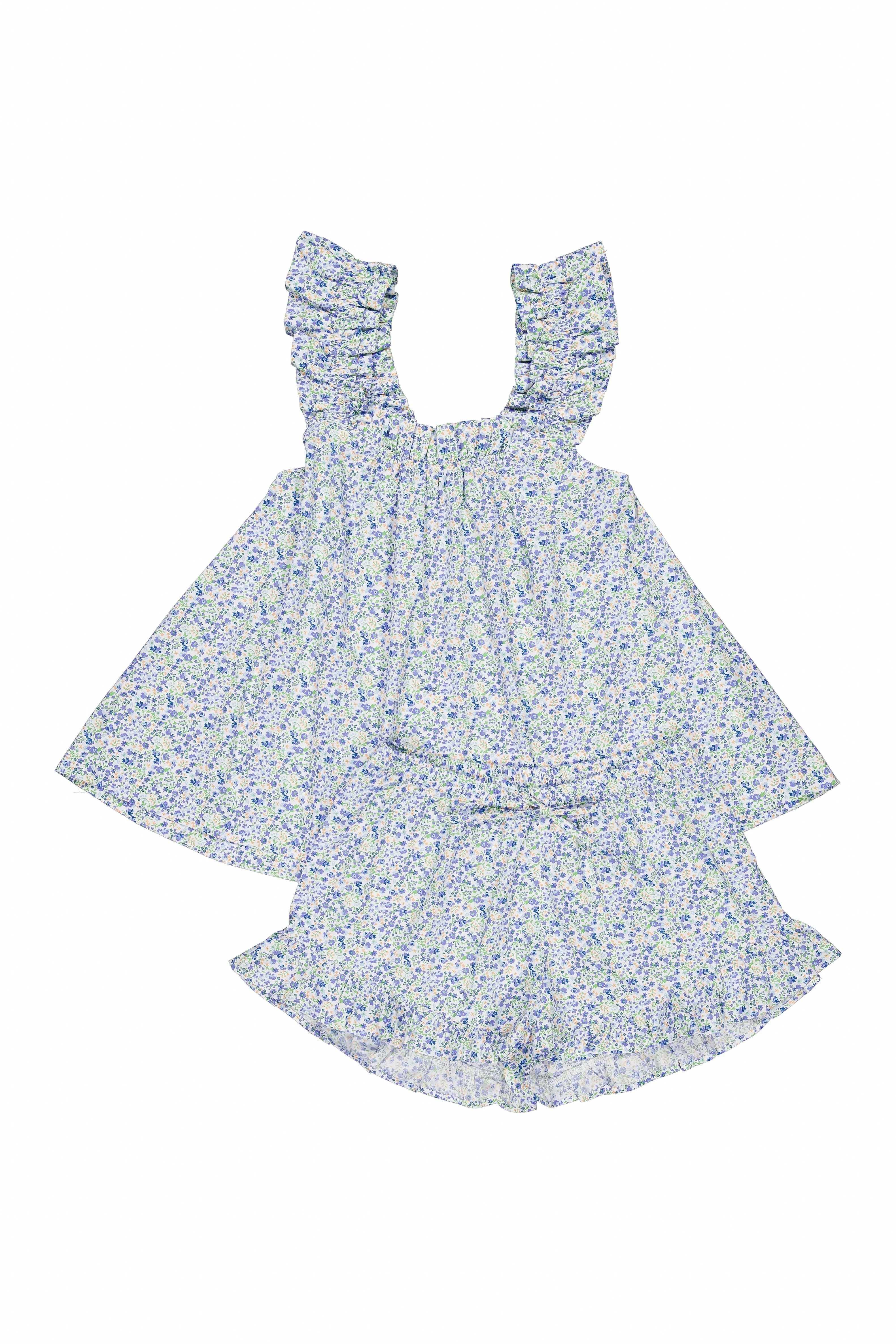 Nicolette Sleep Set - Cotton - Floret Blue - Image 8