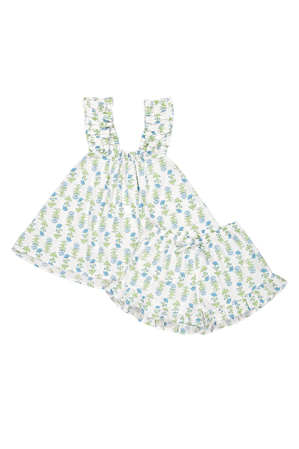 Nicolette Sleep Set - Cotton - Lotus Flower - Blue - Image 6