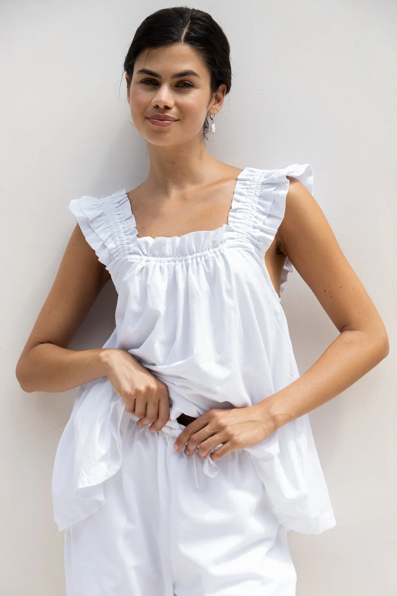 Nicolette Sleep Set - Pants - White Cotton Grass - Image 8