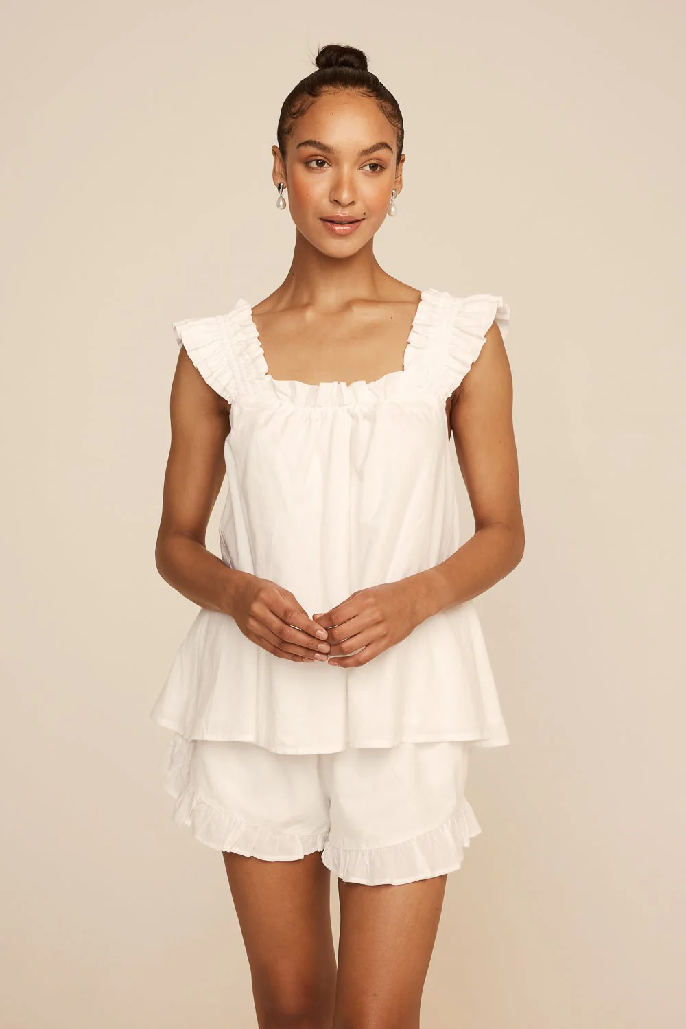 Nicolette Sleep Set - White Washed Cotton - Image 5