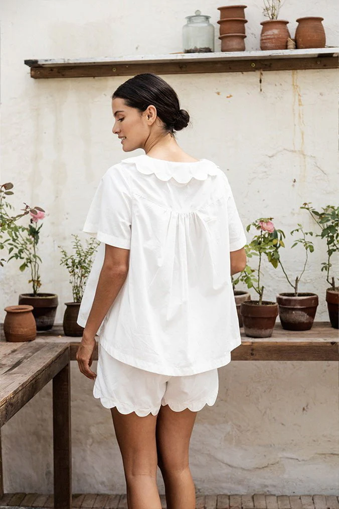 Penelope Sleep Set - Cotton Modal - Off White - Image 5