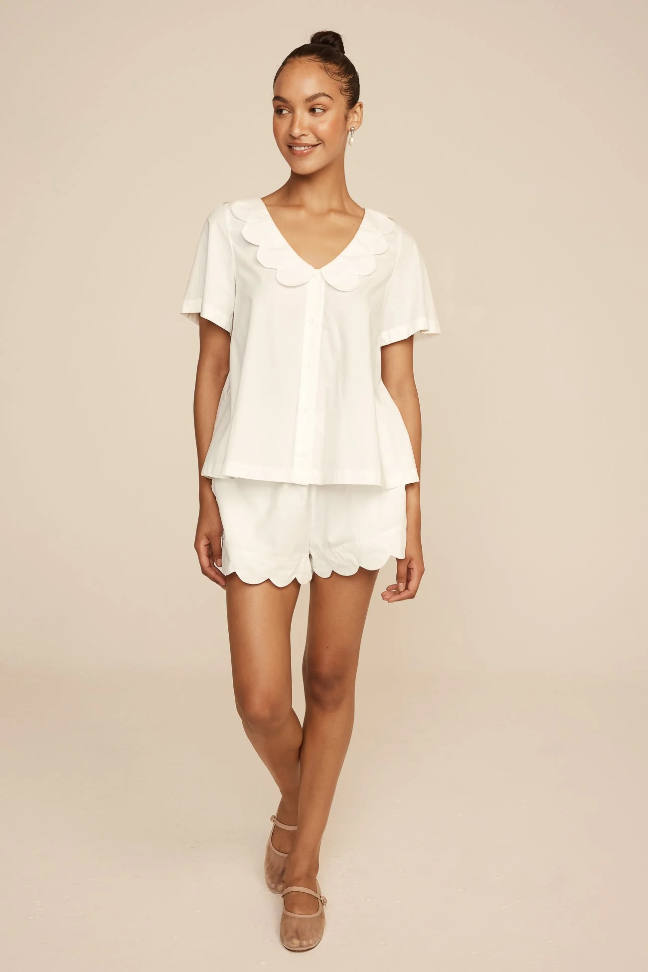 Penelope Sleep Set - Cotton Modal - Off White - Image 7