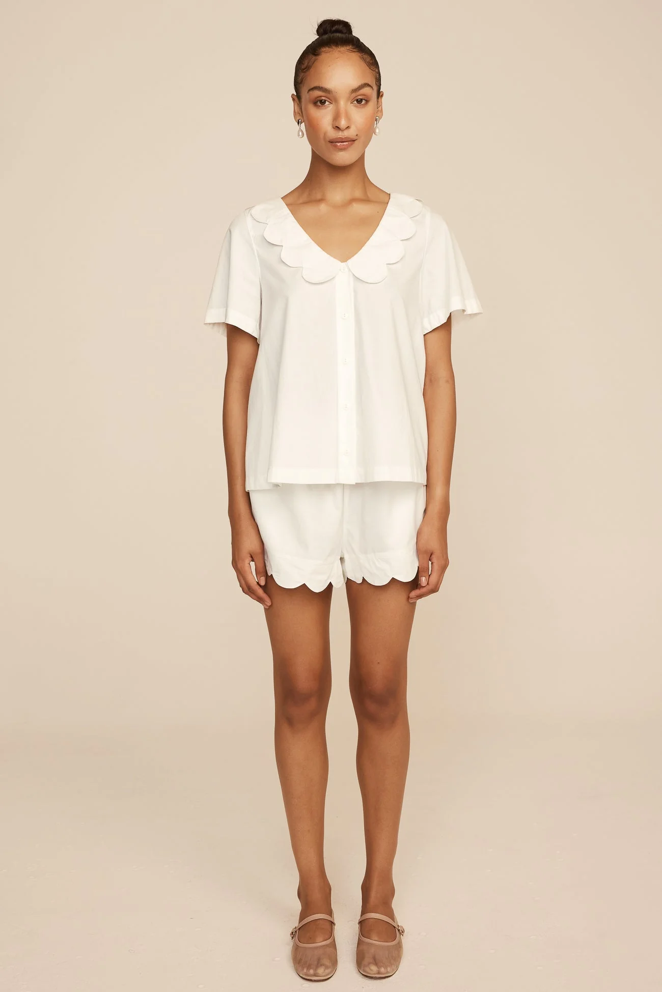 Penelope Sleep Set - Cotton Modal - Off White - Image 9