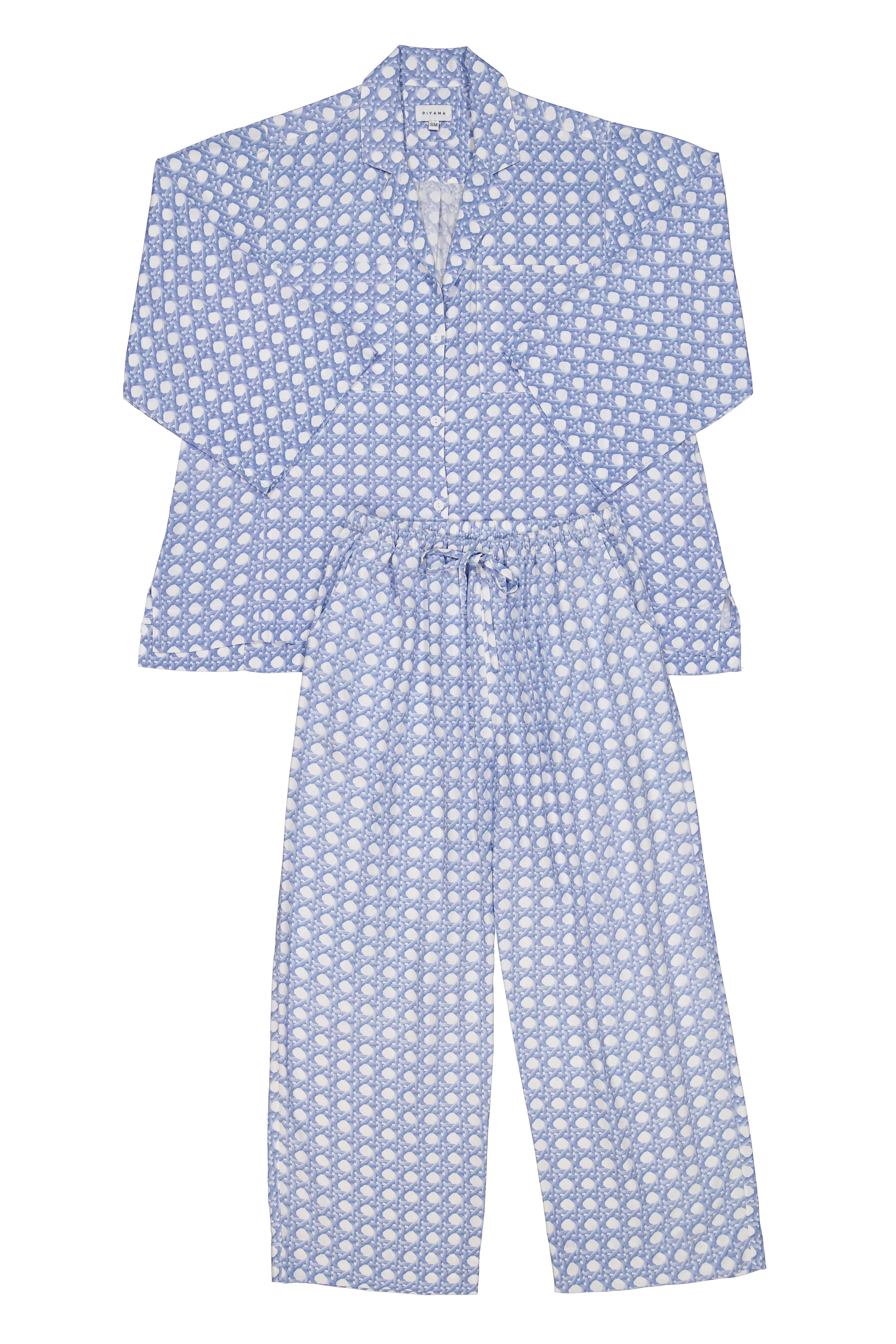 Peta Sleep Set - Long - ECOVERO™ - Rattan - Cornflower Blue - Image 7