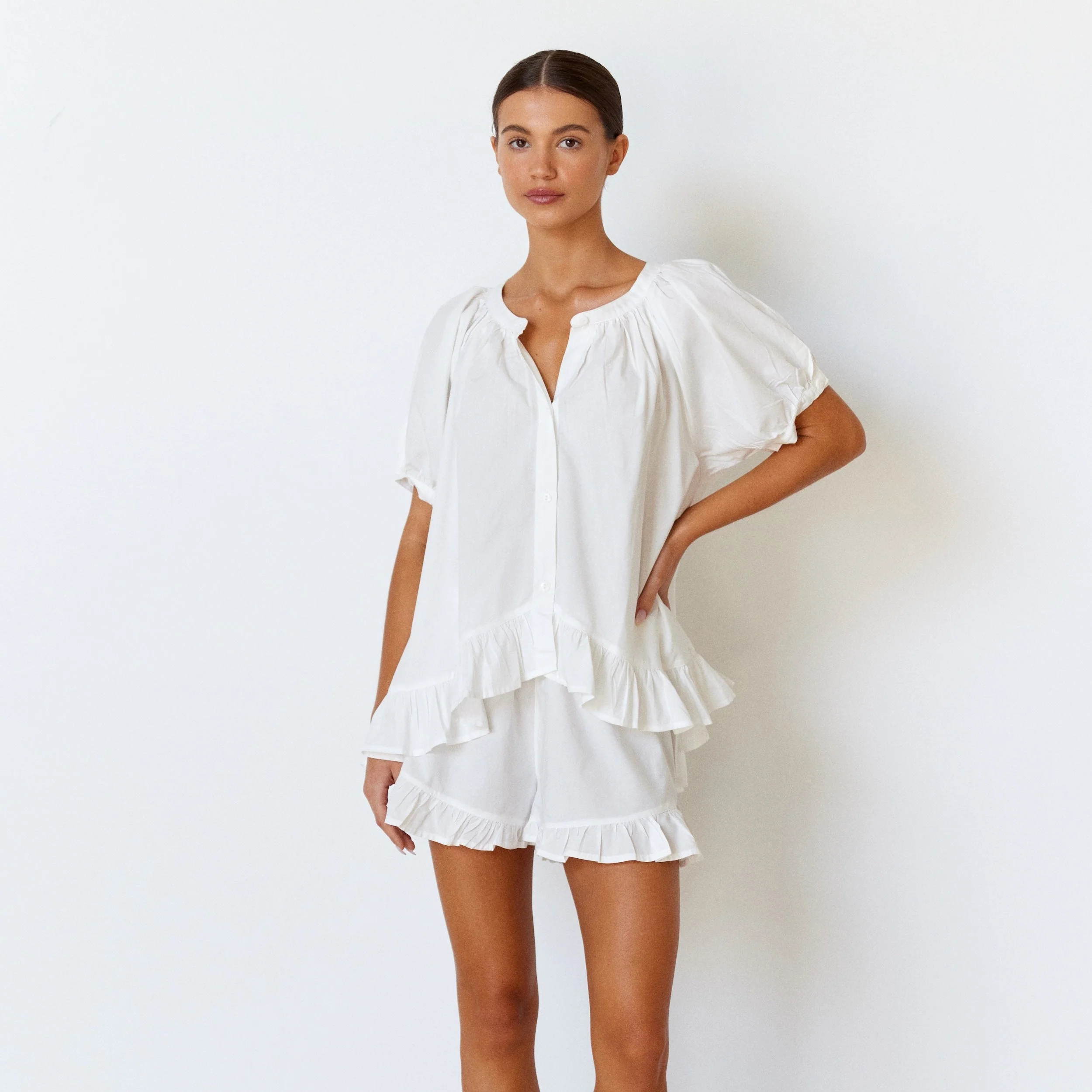 Sophie Sleep Set - Cotton Modal - Off White - Image 9