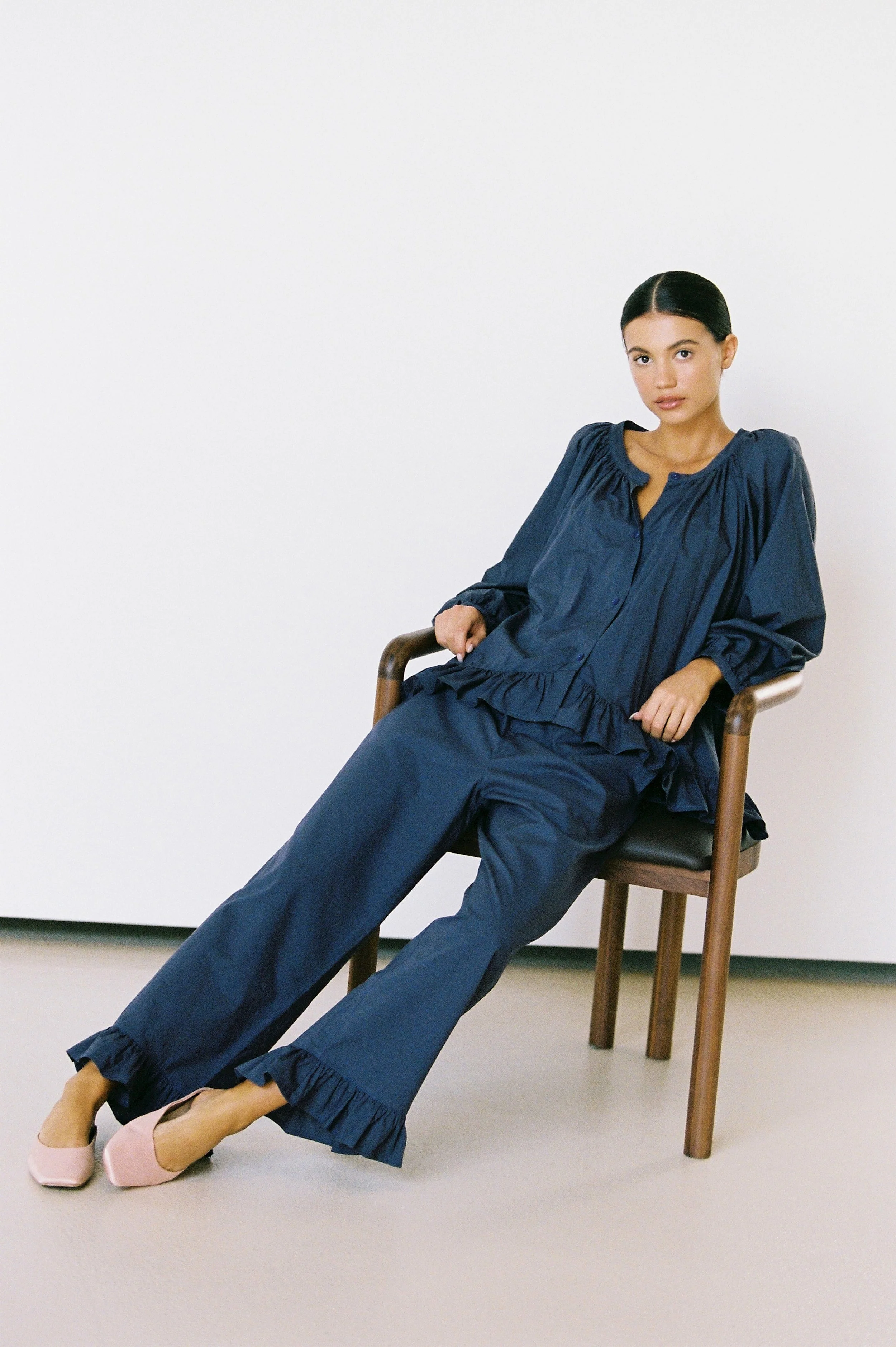 Sophie Sleep Set - Long - Cotton Modal - Midnight - Image 3