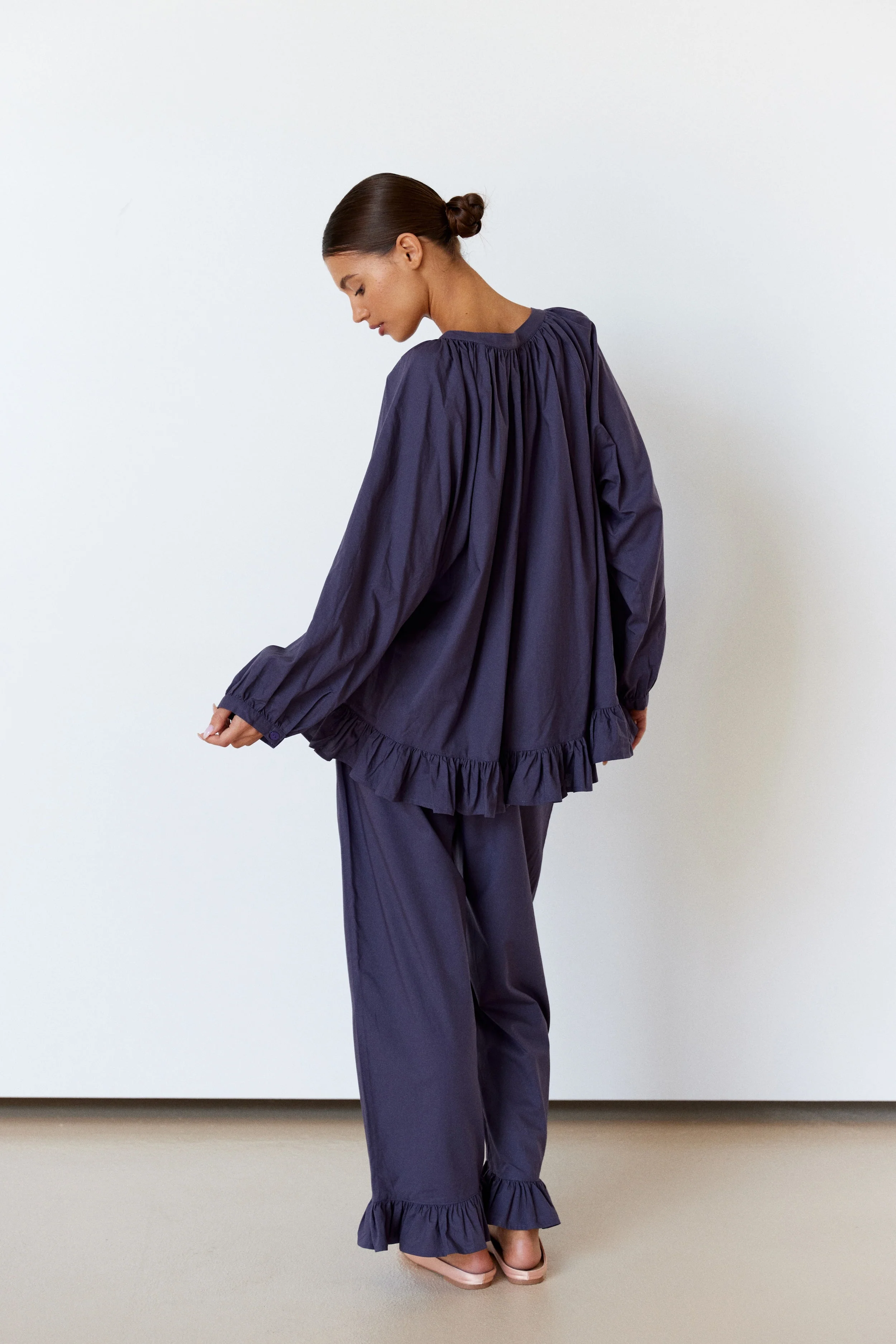 Sophie Sleep Set - Long - Cotton Modal - Midnight - Image 8
