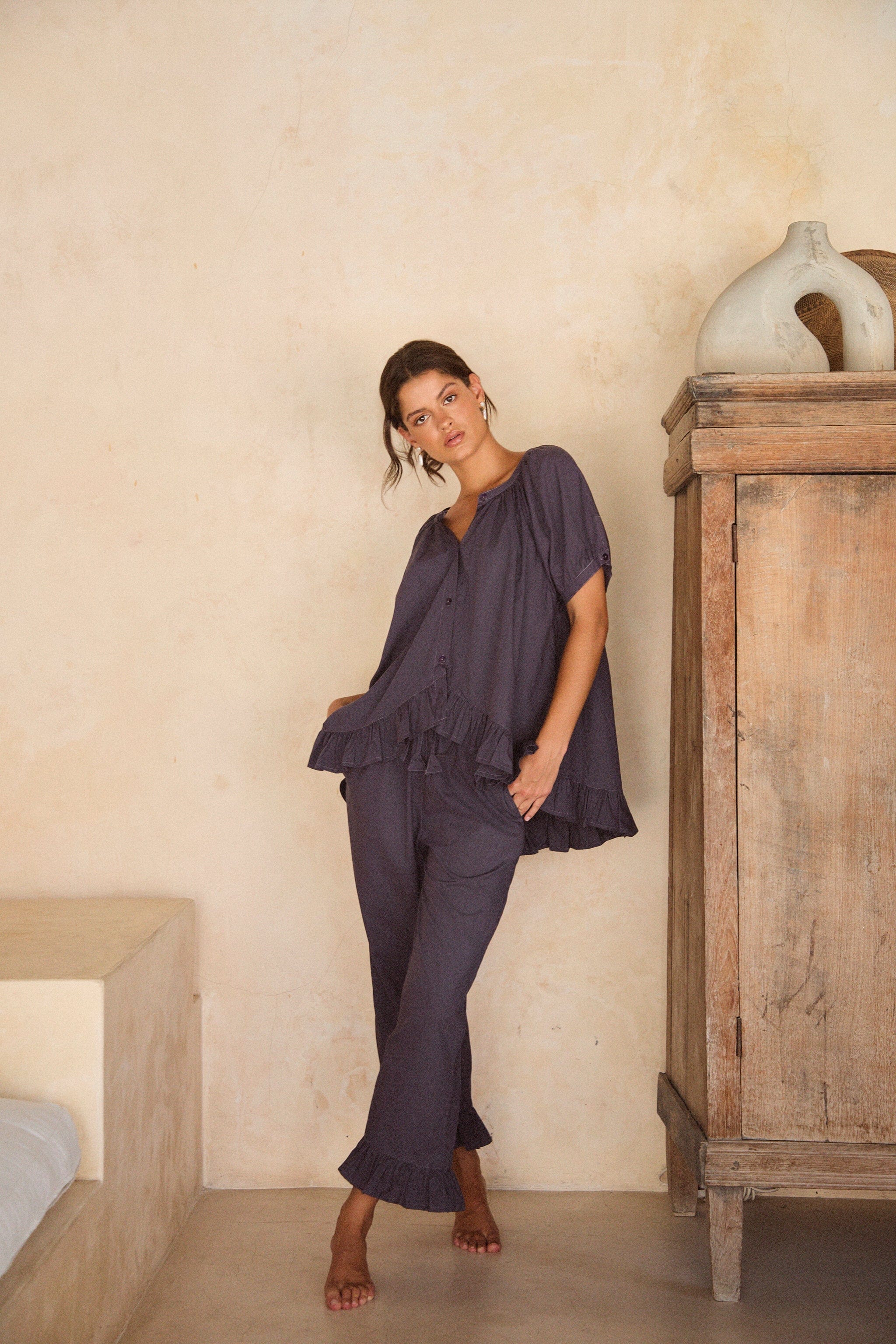 Sophie Sleep Set - Pants - Cotton Modal - Midnight - Image 5