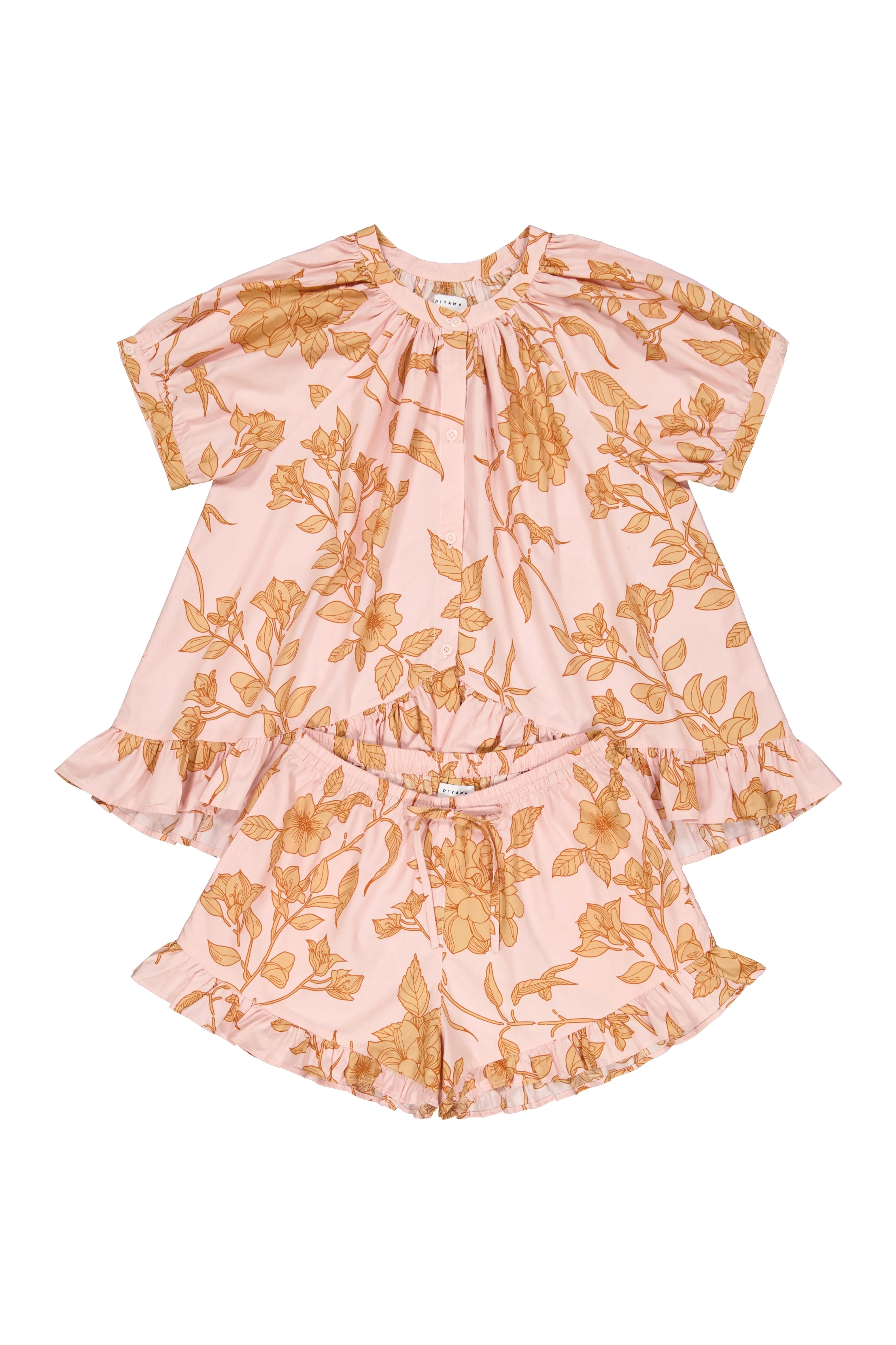 Sophie Sleep Set - Cotton Modal - Romantic Floral Peach - Image 3